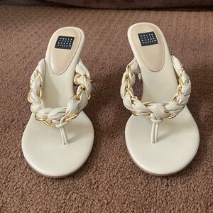 White House black market iris chain thong shoe